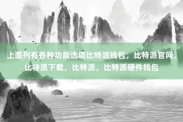 上面列有各种功能选项比特派钱包，比特派官网，比特派下载，比特派，比特派硬件钱包