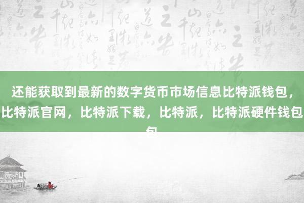 还能获取到最新的数字货币市场信息比特派钱包，比特派官网，比特派下载，比特派，比特派硬件钱包