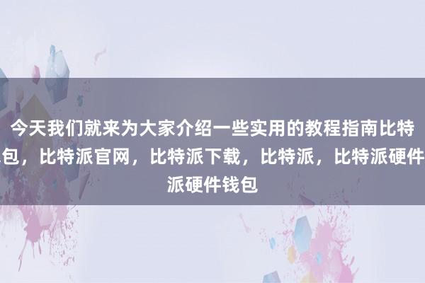 今天我们就来为大家介绍一些实用的教程指南比特派钱包，比特派官网，比特派下载，比特派，比特派硬件钱包