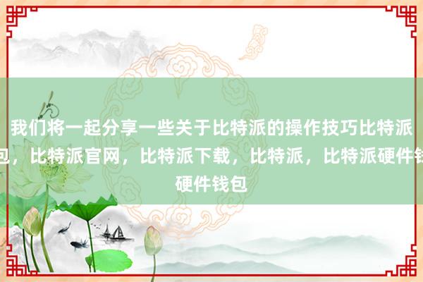 我们将一起分享一些关于比特派的操作技巧比特派钱包，比特派官网，比特派下载，比特派，比特派硬件钱包