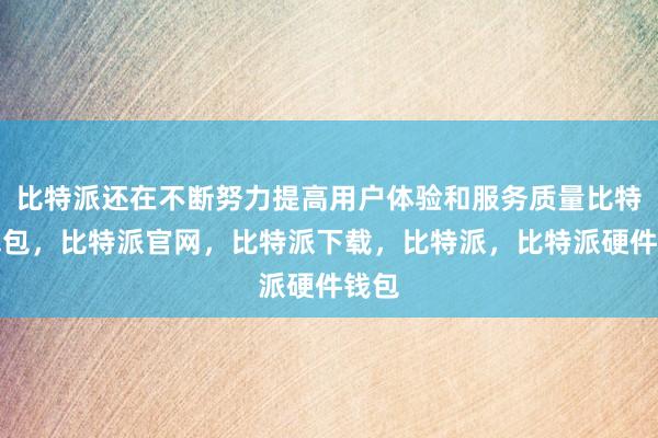 比特派还在不断努力提高用户体验和服务质量比特派钱包，比特派官网，比特派下载，比特派，比特派硬件钱包