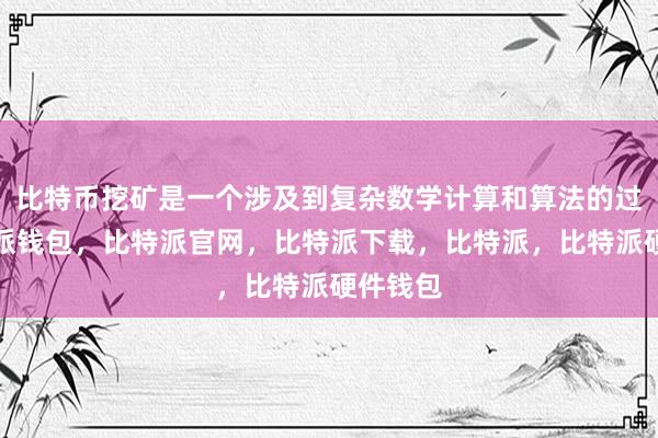 比特币挖矿是一个涉及到复杂数学计算和算法的过程比特派钱包，比特派官网，比特派下载，比特派，比特派硬件钱包