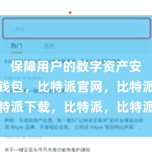 保障用户的数字资产安全比特派钱包，比特派官网，比特派下载，比特派，比特派硬件钱包